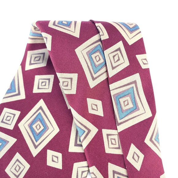 Burberrys of London Tie Silk Oxblood Abstract Pattern Cravat 3.75" Wide NWOT - Picture 9 of 10